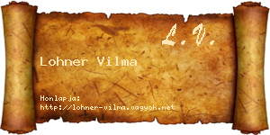 Lohner Vilma névjegykártya
